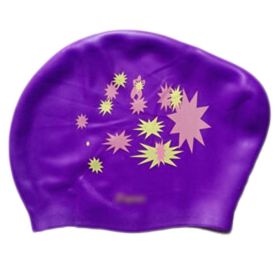 Purple Large Long Hair Swim Cap Ear Protection Adult Swim Cap Silicone Swim Caps for Women Swimming