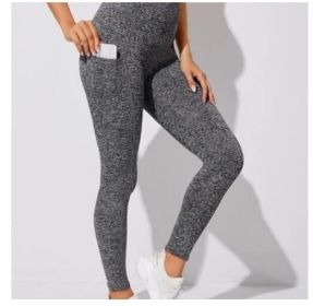 Leggings High Waisted Tummy Control Workout Yoga Pants (Color: Gray', size: S)