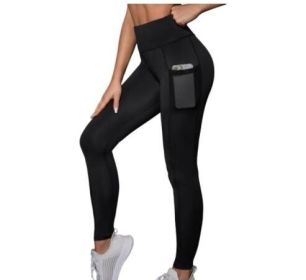 High Waist Elastic Free Side Pocket Legging Yoga Pants (Color: colorful, size: M)