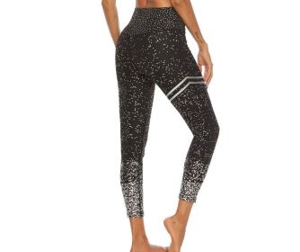 Women Fahsion Hot Stamping Leggings Stretch Tight Yoga Pants (Color: Black, size: M)