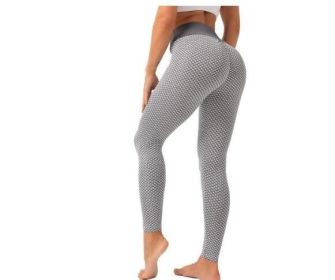 High Waist Workout Seamless Leggings Yoga Pants (Color: GRAY, size: S)