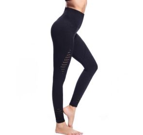 High Waist Lightweight Leggings Yoga Pants (Color: Black, size: US-M)