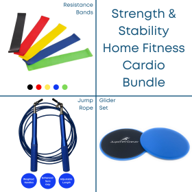 Strength & Stability Home Fitness Cardio Bundle (Color: Blue)